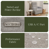 Monogram by Namesake Willa Plus Power Glider Recliner + Power Headrest