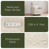 Monogram by Namesake Willa Plus Power Glider Recliner + Power Headrest